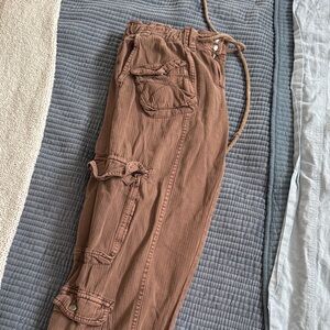 Free People Brown Cargo Pants